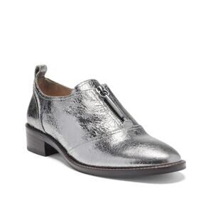 Louise et Cie Fadi Silver Leather Oxford With a Zipper Accent  Size 39
